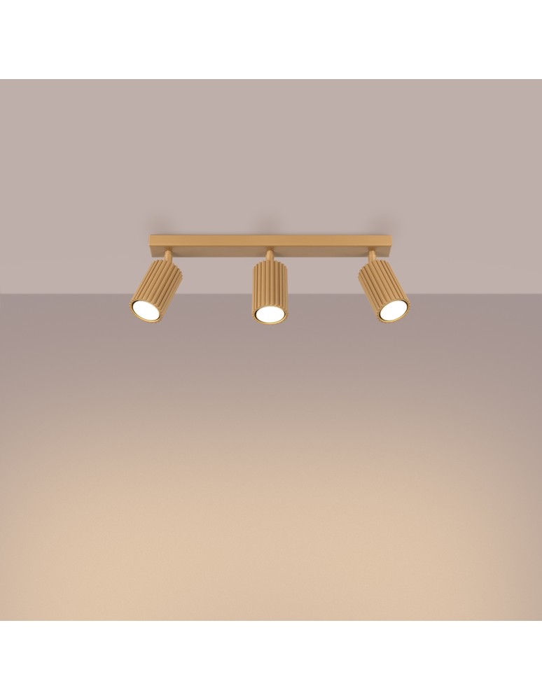Adjustable ceiling lamps - spots - Sollux Plafon KARBON 3L gold SL.1562 - product kolory-swiatla.pl 3