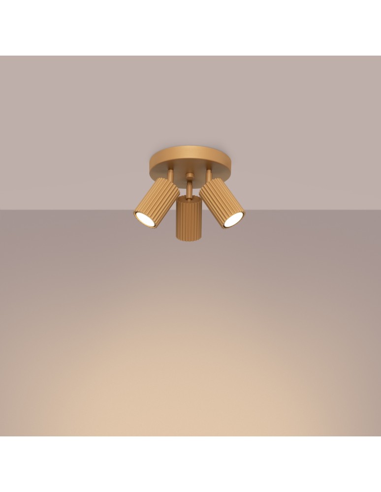 Adjustable ceiling lamps - spots - Sollux Plafond KARBON 3P gold SL.1563 - product kolory-swiatla.pl 3
