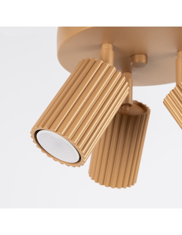 Adjustable ceiling lamps - spots - Sollux Plafond KARBON 3P gold SL.1563 - product kolory-swiatla.pl 6