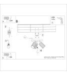 Adjustable ceiling lamps - spots - Sollux Plafond KARBON 3P gold SL.1563 - product 10