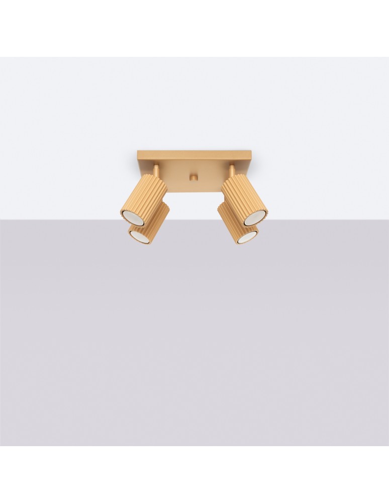 Adjustable ceiling lamps - spots - Sollux Plafond KARBON 4 gold SL.1564 - product kolory-swiatla.pl 2