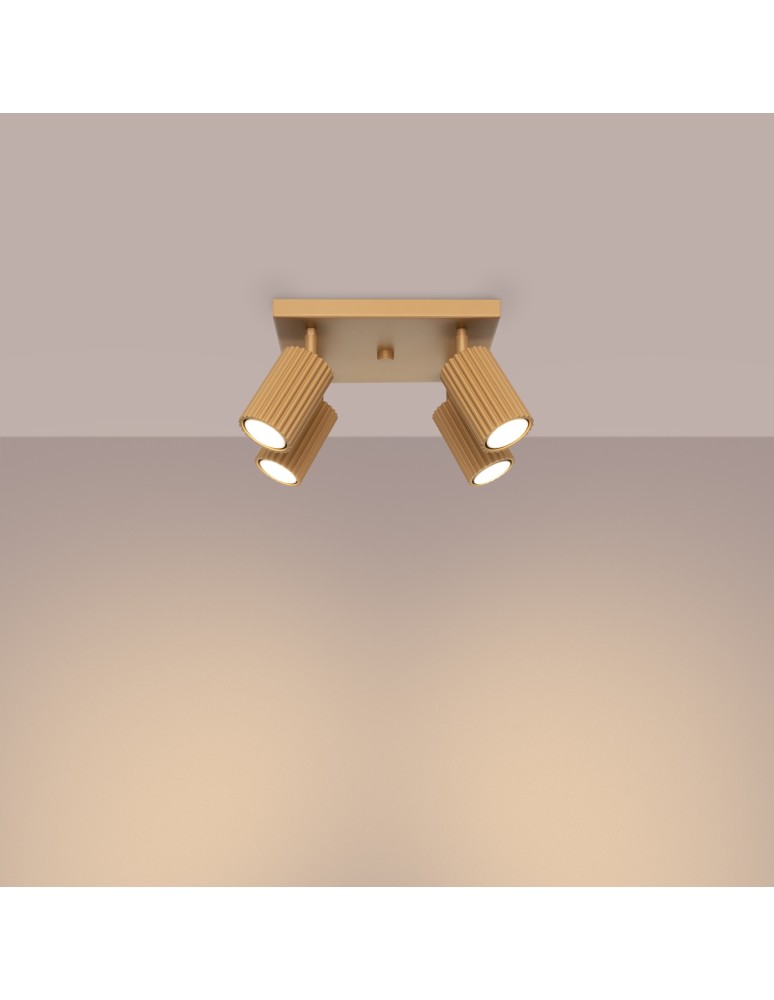 Adjustable ceiling lamps - spots - Sollux Plafond KARBON 4 gold SL.1564 - product kolory-swiatla.pl 3