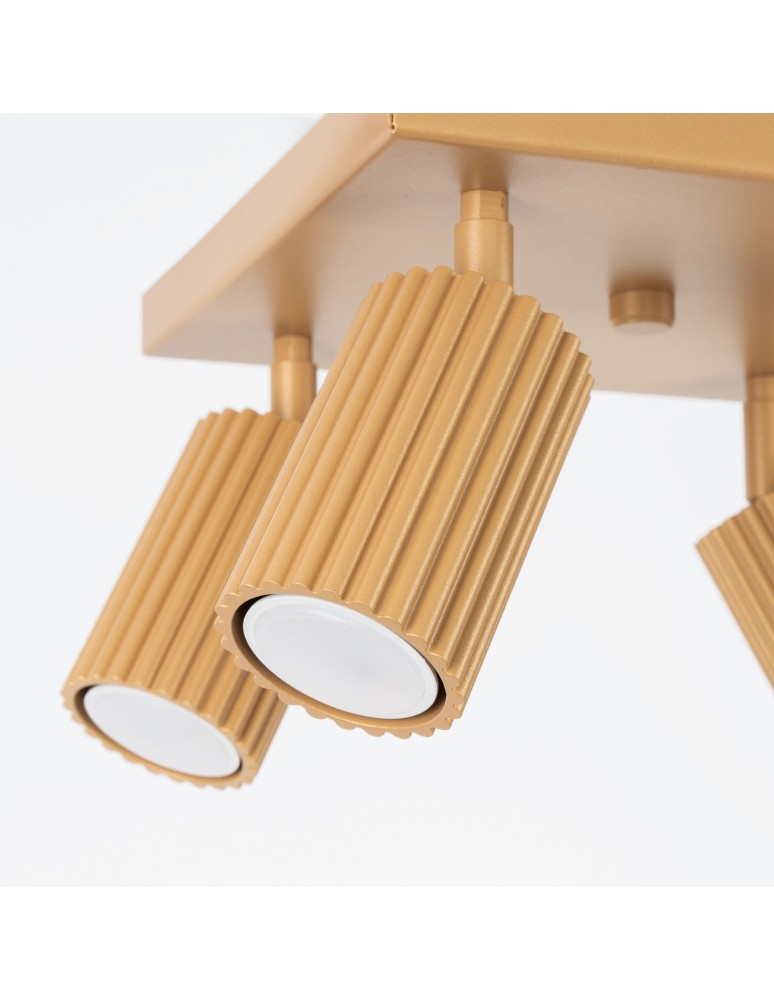 Adjustable ceiling lamps - spots - Sollux Plafond KARBON 4 gold SL.1564 - product kolory-swiatla.pl 5