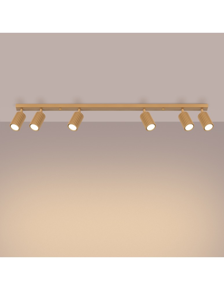 Adjustable ceiling lamps - spots - Sollux Plafon KARBON 6L gold SL.1566 - product kolory-swiatla.pl 3