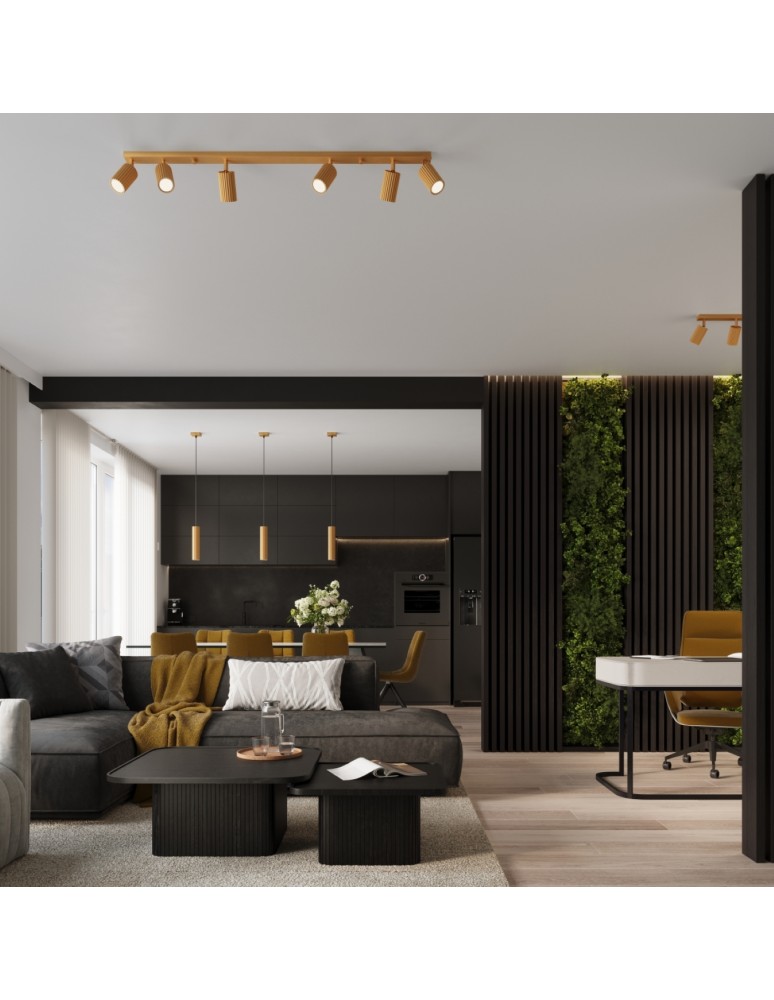 Adjustable ceiling lamps - spots - Sollux Plafon KARBON 6L gold SL.1566 - product kolory-swiatla.pl 11