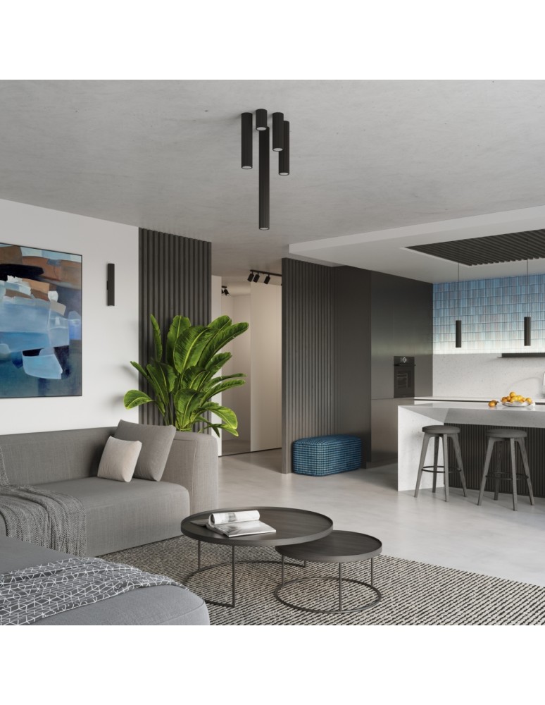 Black ceiling fixtures - Sollux Plafond KARBON 30 black SL.1570 - product kolory-swiatla.pl 10