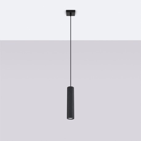 Sollux Lampa wisząca KARBON 1 czarny SL.1573