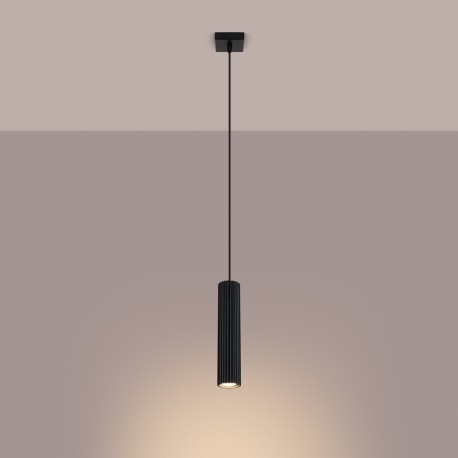 Sollux Lampa wisząca KARBON 1 czarny SL.1573