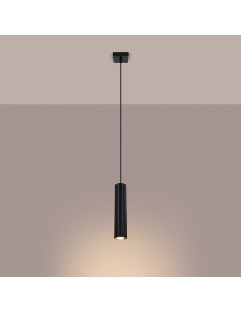 Pendant tube lamps - Sollux KARBON 1 pendant lamp black SL.1573 - product kolory-swiatla.pl 3