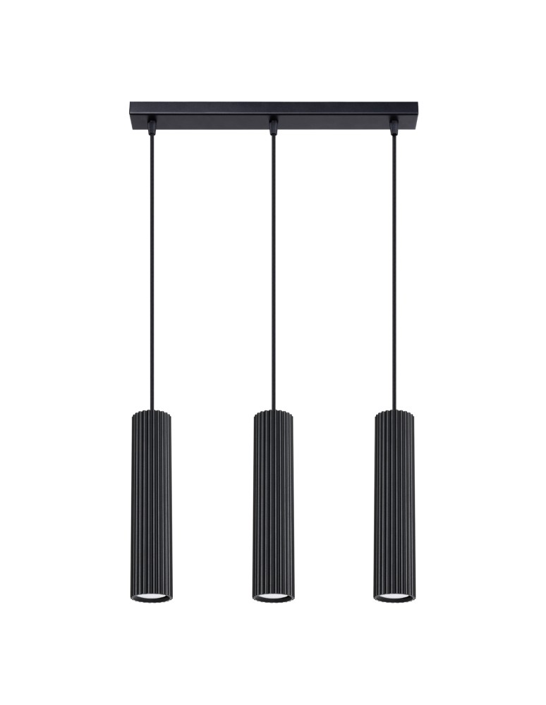 Pendant tube lamps - Sollux KARBON 3L pendant lamp black SL.1575 - product kolory-swiatla.pl 1