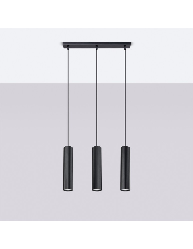 Pendant tube lamps - Sollux KARBON 3L pendant lamp black SL.1575 - product kolory-swiatla.pl 2