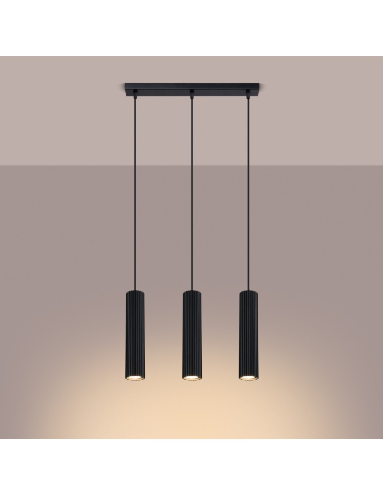 Pendant tube lamps - Sollux KARBON 3L pendant lamp black SL.1575 - product kolory-swiatla.pl 3