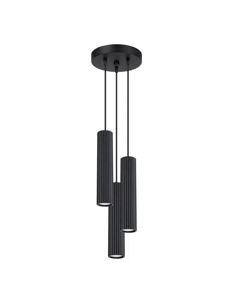 Pendant tube lamps - Sollux KARBON 3P pendant lamp black SL.1576 - product kolory-swiatla.pl 1