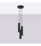 Pendant tube lamps - Sollux KARBON 3P pendant lamp black SL.1576 - product 2