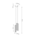 Pendant tube lamps - Sollux KARBON 3P pendant lamp black SL.1576 - product 9
