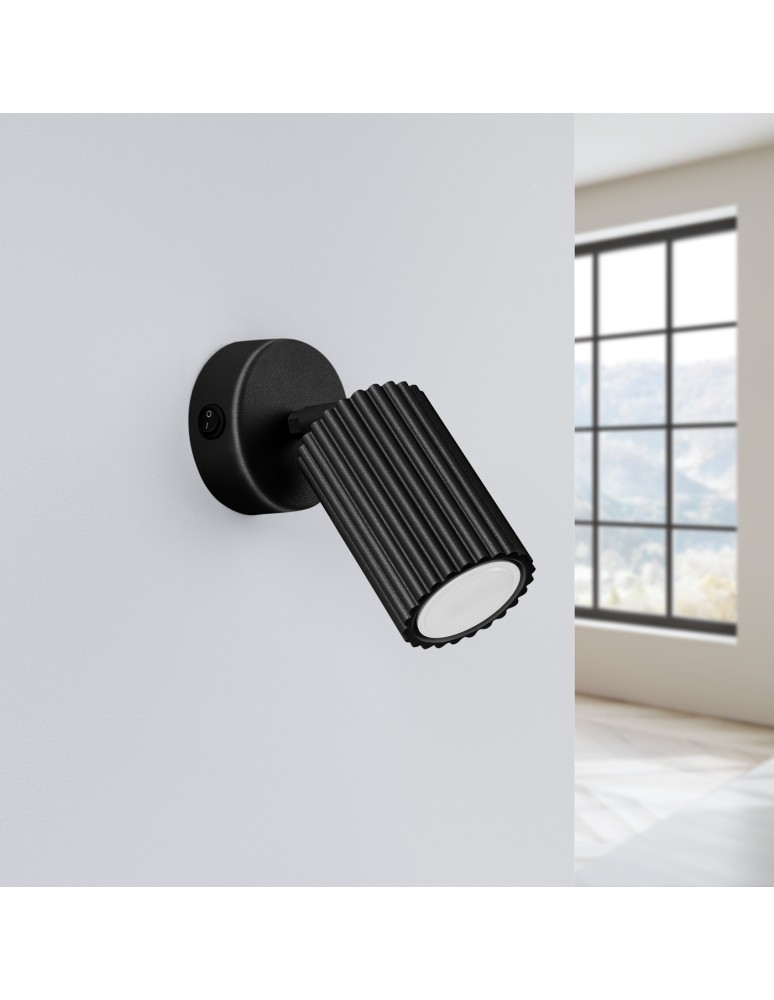 Adjustable wall lamps - Sollux Wall lamp KARBON black with switch SL.1579 - product kolory-swiatla.pl 2