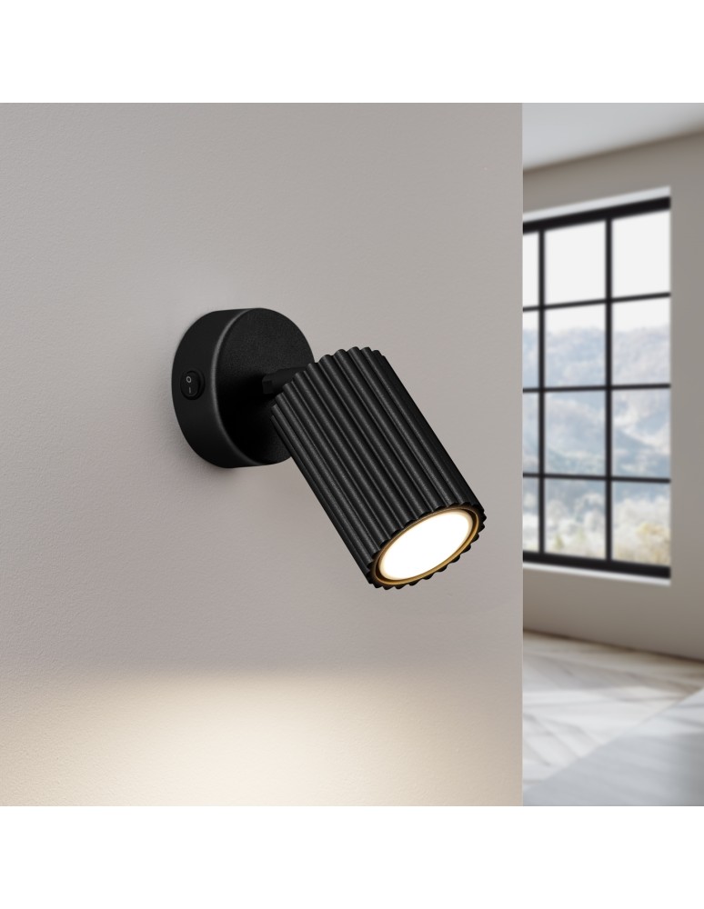Adjustable wall lamps - Sollux Wall lamp KARBON black with switch SL.1579 - product kolory-swiatla.pl 3