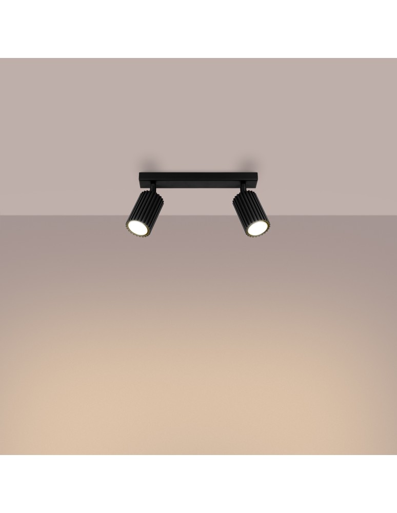 Adjustable ceiling lamps - spots - Sollux Plafond KARBON 2 black SL.1580 - product kolory-swiatla.pl 3