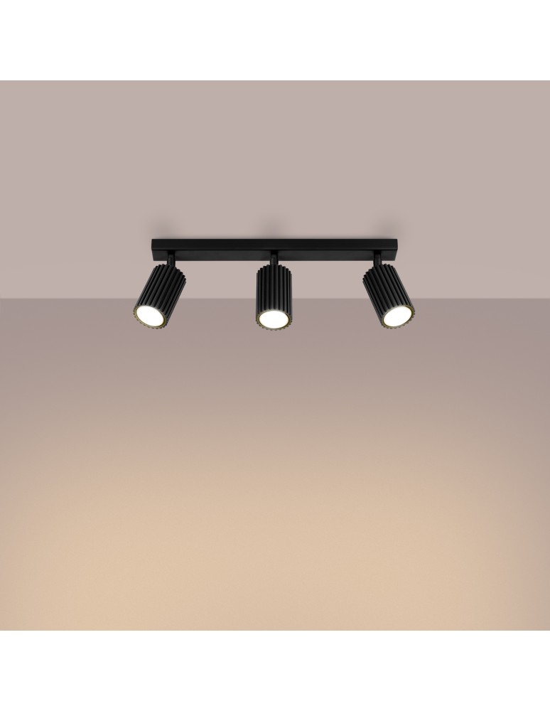 Adjustable ceiling lamps - spots - Sollux Plafon KARBON 3L black SL.1581 - product kolory-swiatla.pl 3