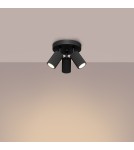 Adjustable ceiling lamps - spots - Sollux Plafond KARBON 3P black SL.1582 - product 3