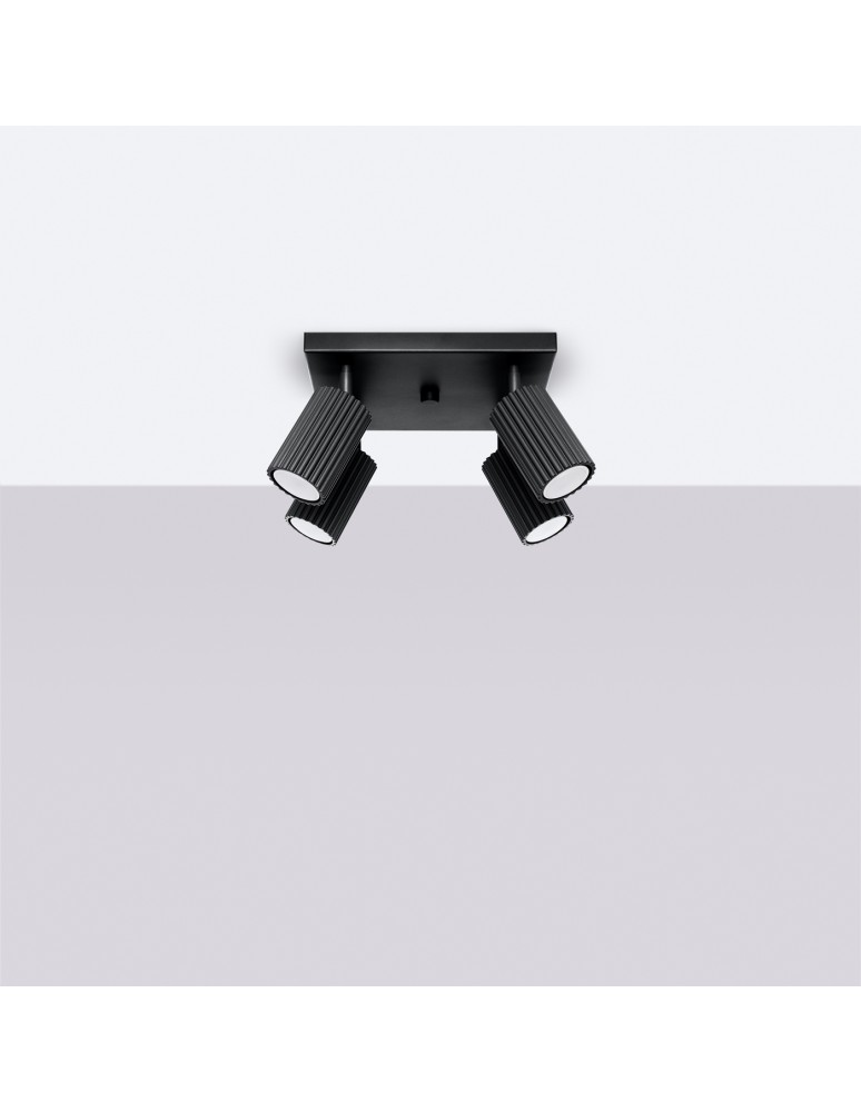 Adjustable ceiling lamps - spots - Sollux Plafond KARBON 4 black SL.1583 - product kolory-swiatla.pl 2
