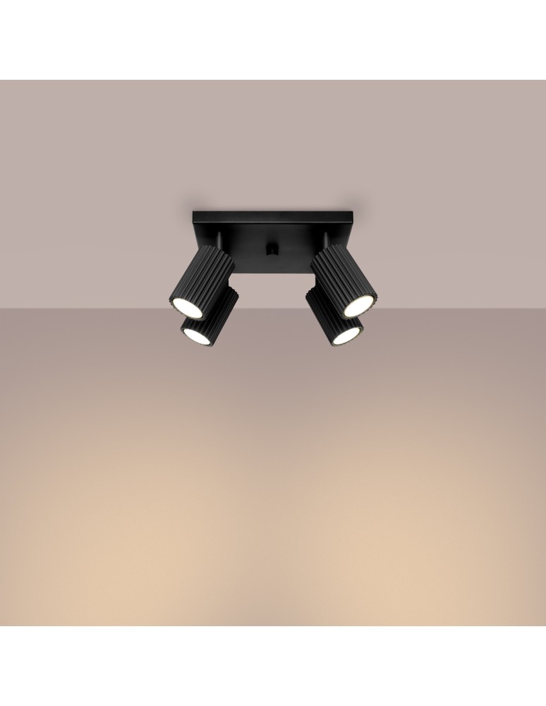 Adjustable ceiling lamps - spots - Sollux Plafond KARBON 4 black SL.1583 - product kolory-swiatla.pl 3