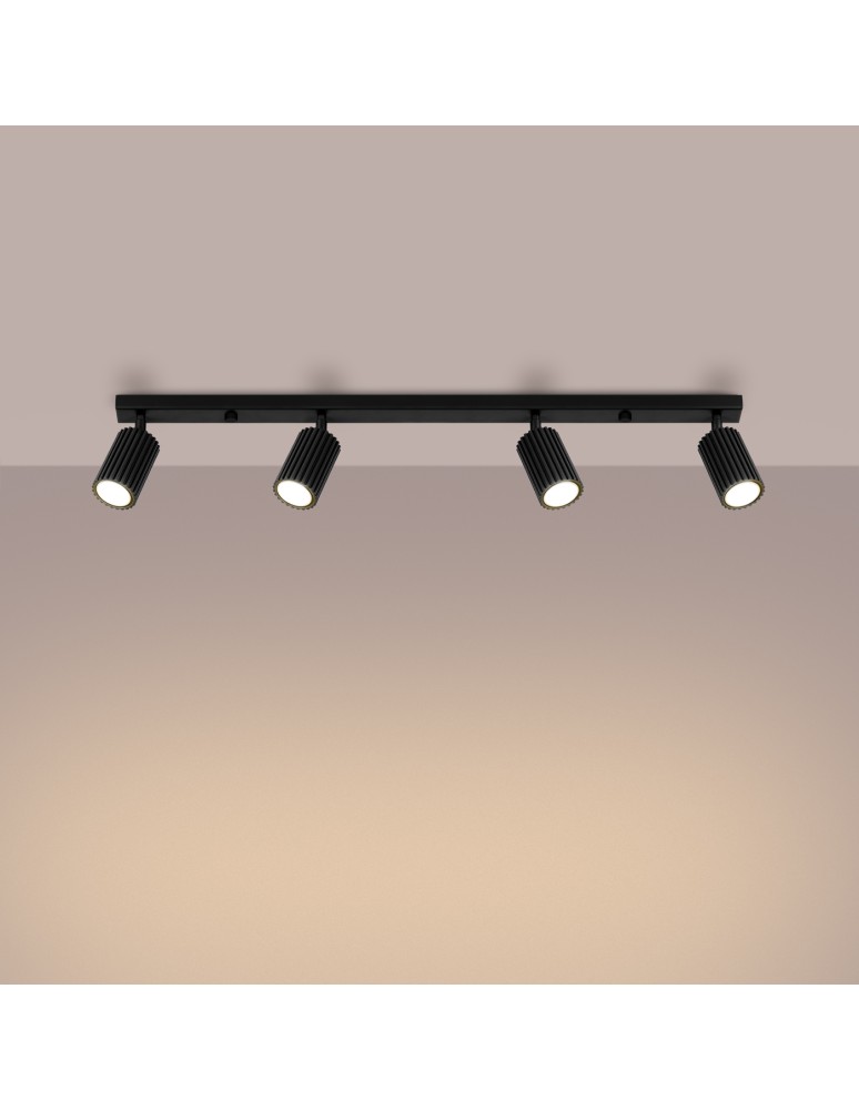 Adjustable ceiling lamps - spots - Sollux Plafond KARBON 4L black SL.1584 - product kolory-swiatla.pl 3