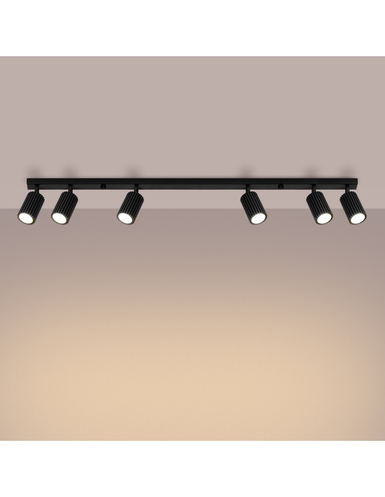 Adjustable ceiling lamps - spots - Sollux Plafon KARBON 6L black SL.1585 - product kolory-swiatla.pl 3