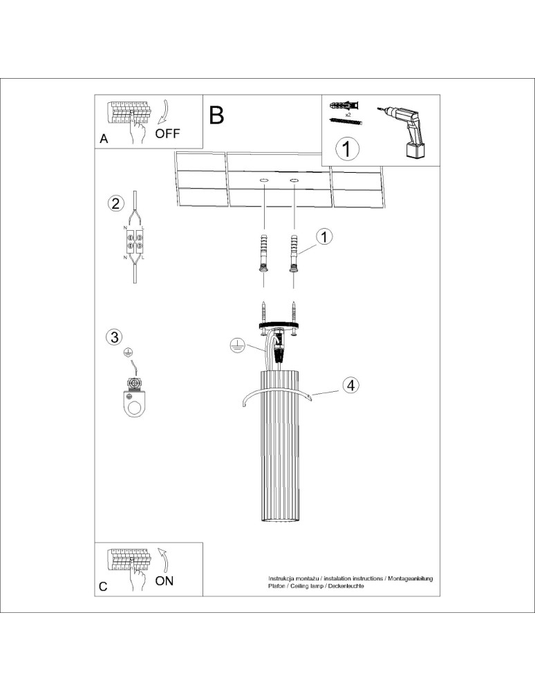 Ceiling downlights - tubes - Sollux Plafon KARBON 30 beige SL.1589 - product kolory-swiatla.pl 9