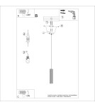 Pendant tube lamps - Sollux KARBON 1 pendant lamp beige SL.1592 - product 9