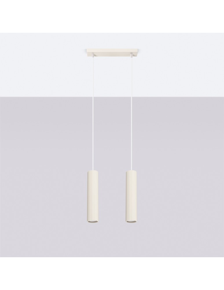 Pendant tube lamps - Sollux KARBON 2 pendant lamp beige SL.1593 - product kolory-swiatla.pl 2