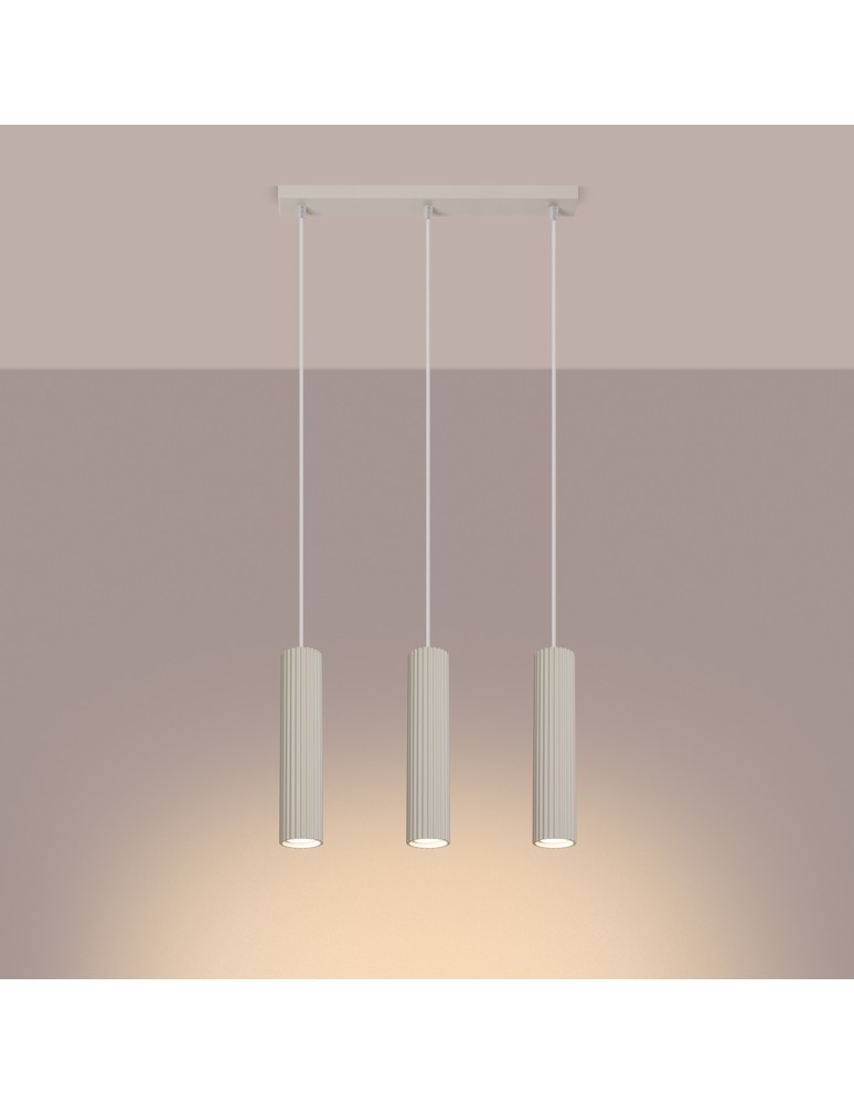 Pendant tube lamps - Sollux KARBON 3L pendant lamp beige SL.1594 - product kolory-swiatla.pl 3