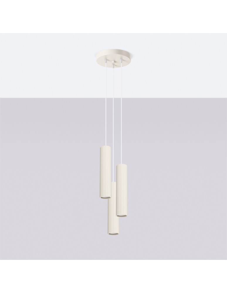 Pendant tube lamps - Sollux KARBON 3P pendant lamp beige SL.1595 - product kolory-swiatla.pl 2