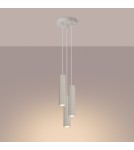 Pendant tube lamps - Sollux KARBON 3P pendant lamp beige SL.1595 - product 3
