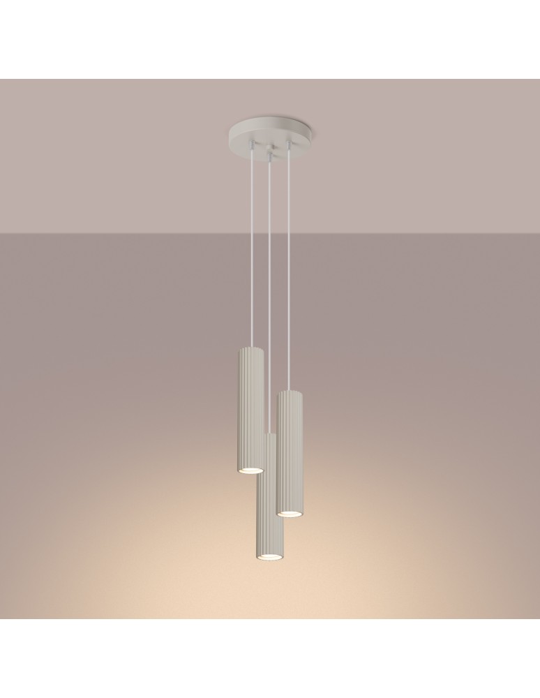 Pendant tube lamps - Sollux KARBON 3P pendant lamp beige SL.1595 - product kolory-swiatla.pl 3