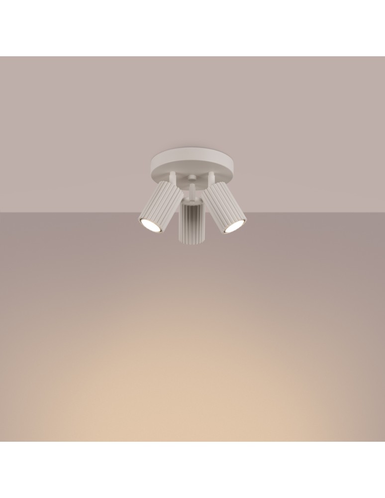 Adjustable ceiling lamps - spots - Sollux Plafond KARBON 3P beige SL.1601 - product kolory-swiatla.pl 3