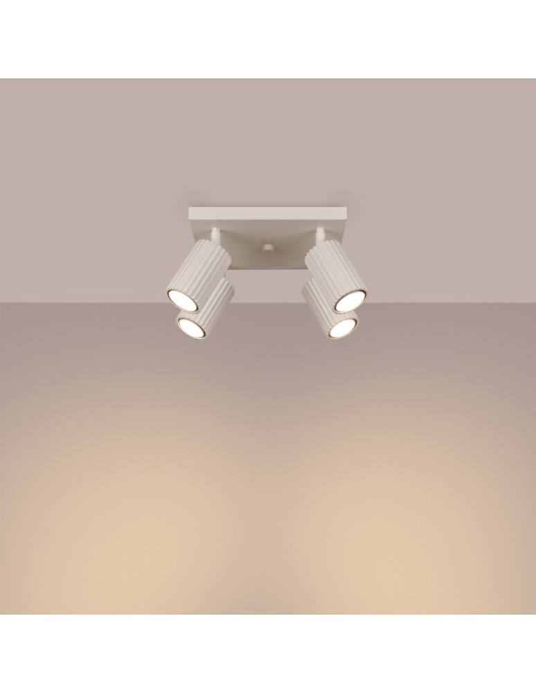 Adjustable ceiling lamps - spots - Sollux Plafond KARBON 4 beige SL.1602 - product kolory-swiatla.pl 3