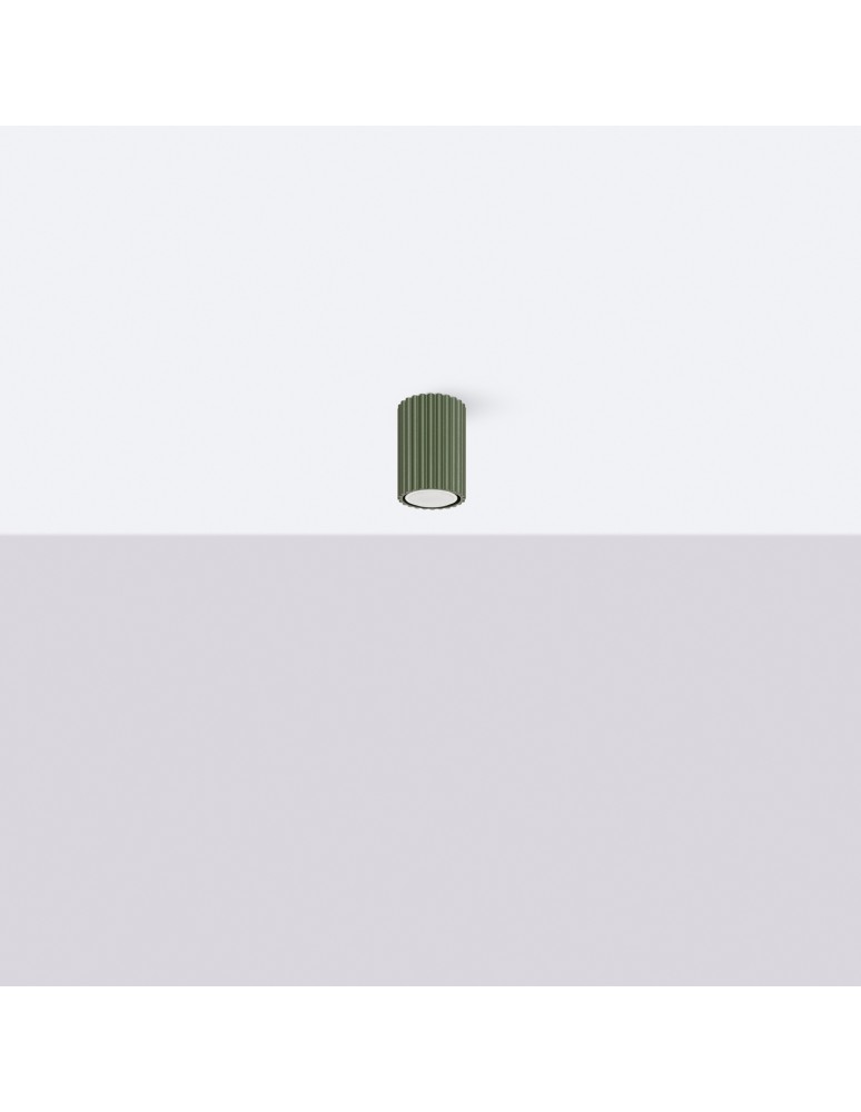 Green ceiling lamps - Sollux Plafond KARBON 10 olive green SL.1606 - product kolory-swiatla.pl 2