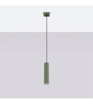 Pendant tube lamps - Sollux KARBON 1 hanging lamp olive green SL.1611 - product 2