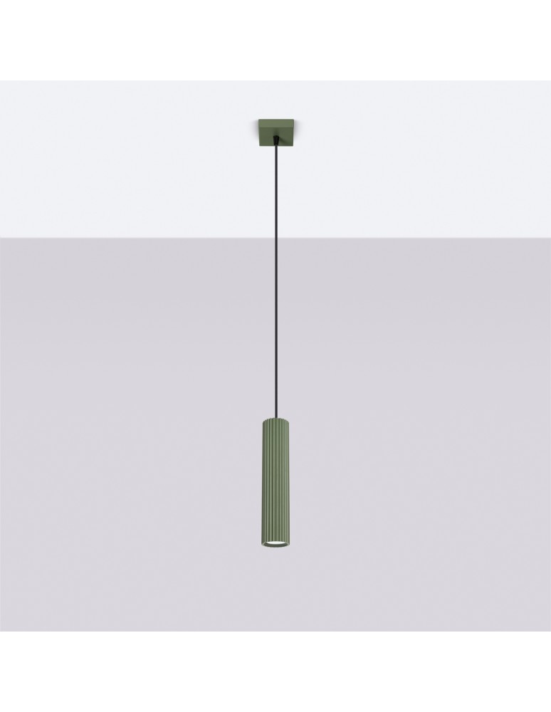 Pendant tube lamps - Sollux KARBON 1 hanging lamp olive green SL.1611 - product kolory-swiatla.pl 2