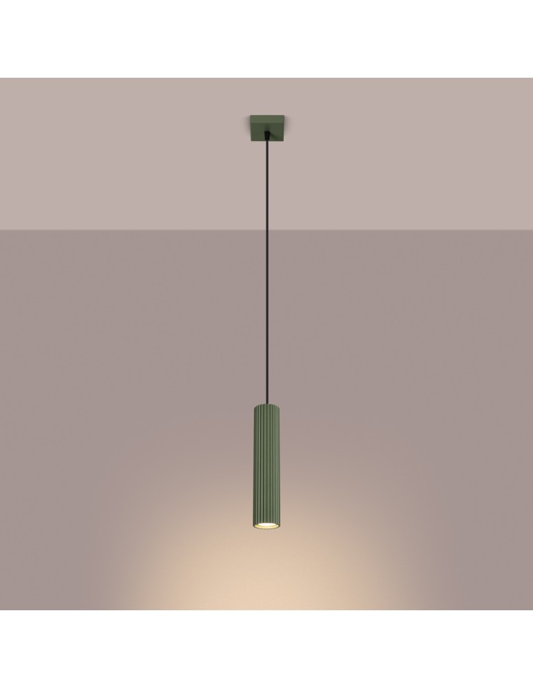 Pendant tube lamps - Sollux KARBON 1 hanging lamp olive green SL.1611 - product kolory-swiatla.pl 3