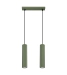 Pendant tube lamps - Sollux KARBON 2 hanging lamp green olive SL.1612 - product 1