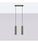 Pendant tube lamps - Sollux KARBON 2 hanging lamp green olive SL.1612 - product 2