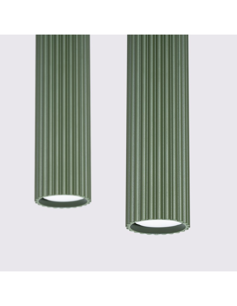 Pendant tube lamps - Sollux KARBON 2 hanging lamp green olive SL.1612 - product kolory-swiatla.pl 4