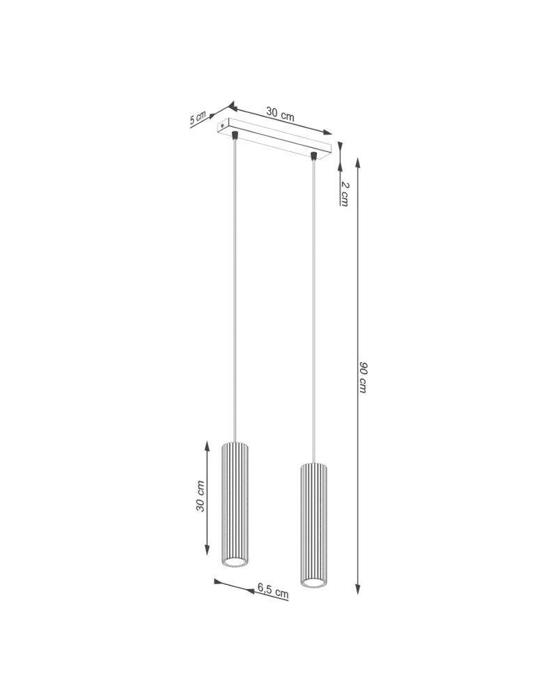 Pendant tube lamps - Sollux KARBON 2 hanging lamp green olive SL.1612 - product kolory-swiatla.pl 8