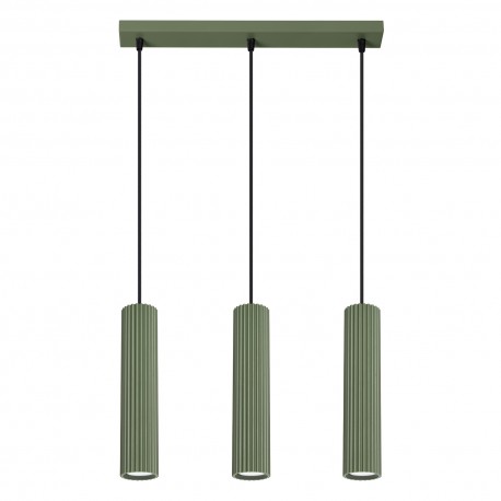Sollux Lampa wisząca KARBON 3L zielona oliwka SL.1613