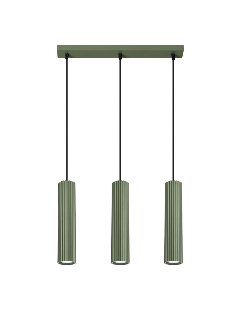 Pendant tube lamps - Sollux KARBON 3L pendant lamp green olive SL.1613 - product kolory-swiatla.pl 1