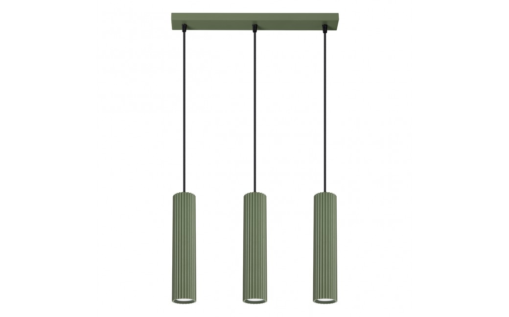 Sollux Lampa wisząca KARBON 3L zielona oliwka SL.1613
