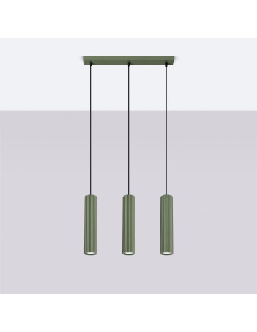 Sollux Lampa wisząca KARBON 3L zielona oliwka SL.1613 - produkt 2