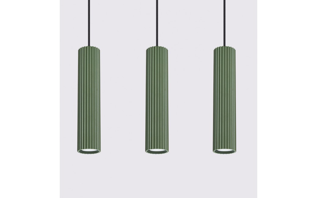 Sollux Lampa wisząca KARBON 3L zielona oliwka SL.1613